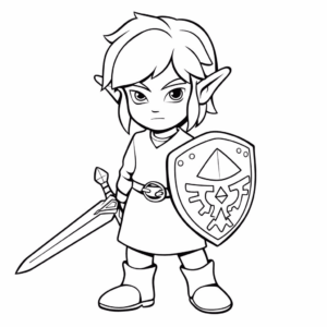 Desenho de vincular a lenda de zelda para colorir