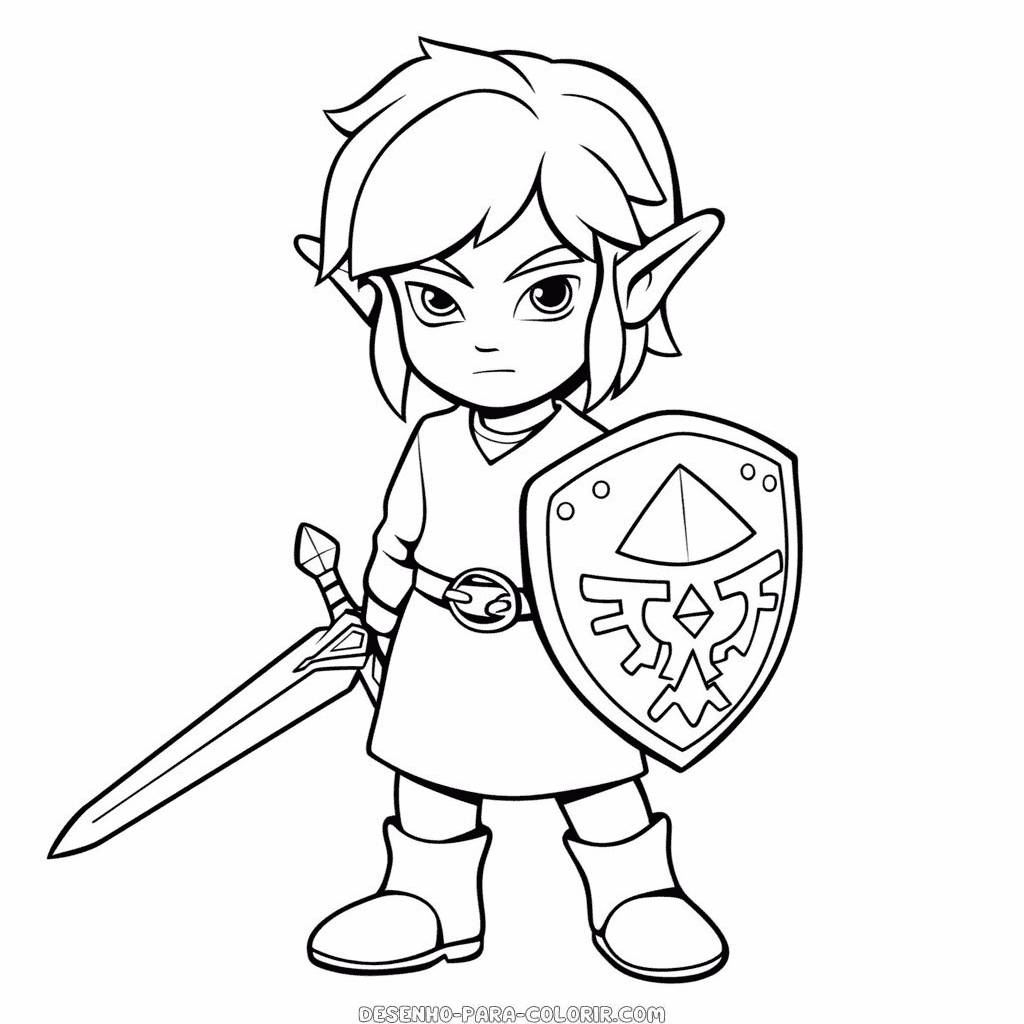 Desenho de vincular a lenda de zelda para colorir