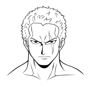 Desenho de zoro one piece para colorir