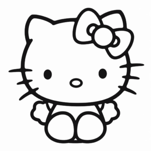 Desenho de anime hello kitty para colorir