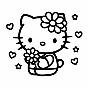 Desenho de hello kitty grátis para colorir