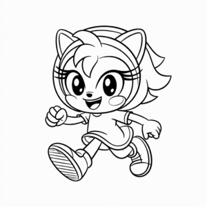 Desenho da Aimee do Sonic para colorir