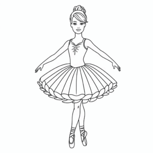 Desenho da Barbie Bailarina para colorir