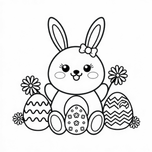 Desenho da Celebração do Coelho da Páscoa para colorir