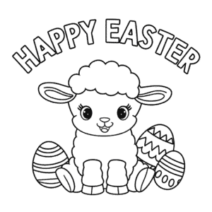 Desenho da Feliz Páscoa para colorir