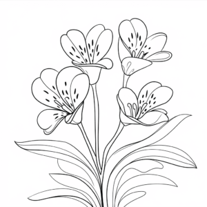 Desenho da Flor de Alstroemeria para colorir