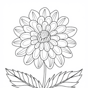Desenho da Flor de Dália para Colorir