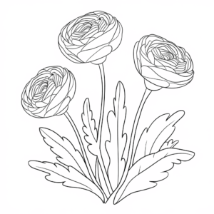 Desenho da Flor Ranúnculo para colorir