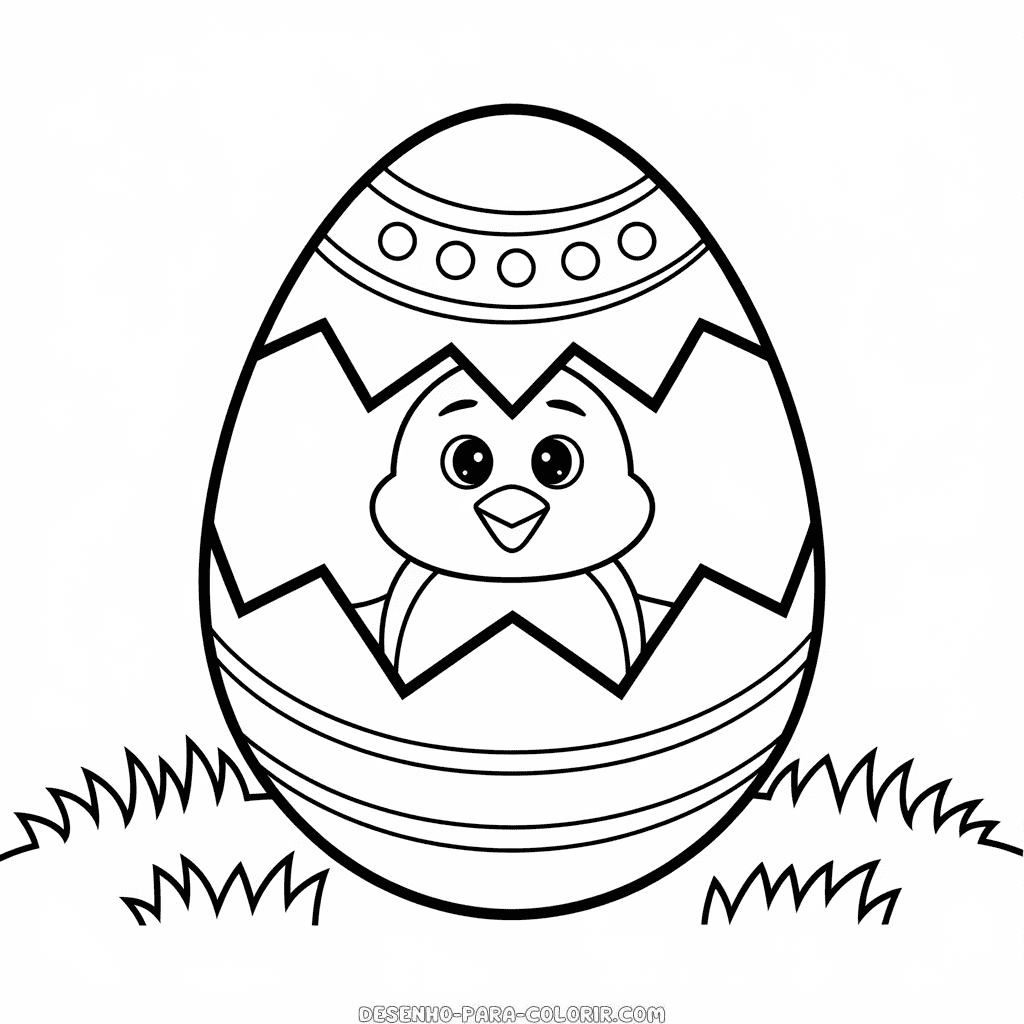 Desenho da Páscoa em Desenho Animado para Colorir