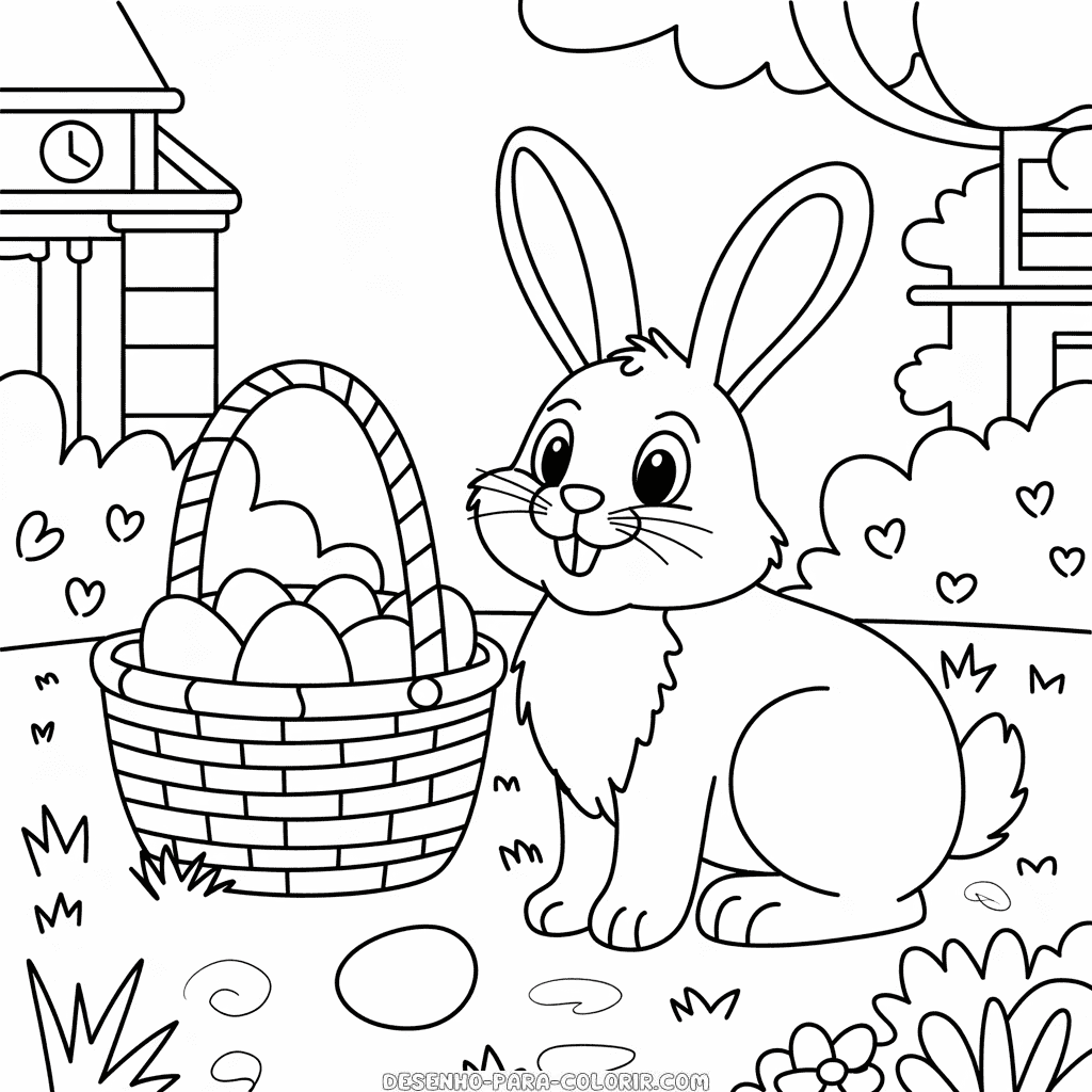 Desenho da Páscoa para Adultos para Colorir