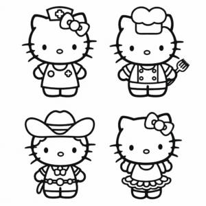 Desenho das Roupas da Hello Kitty para colorir