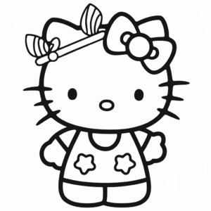 Desenho da Hello Kitty para colorir e imprimir