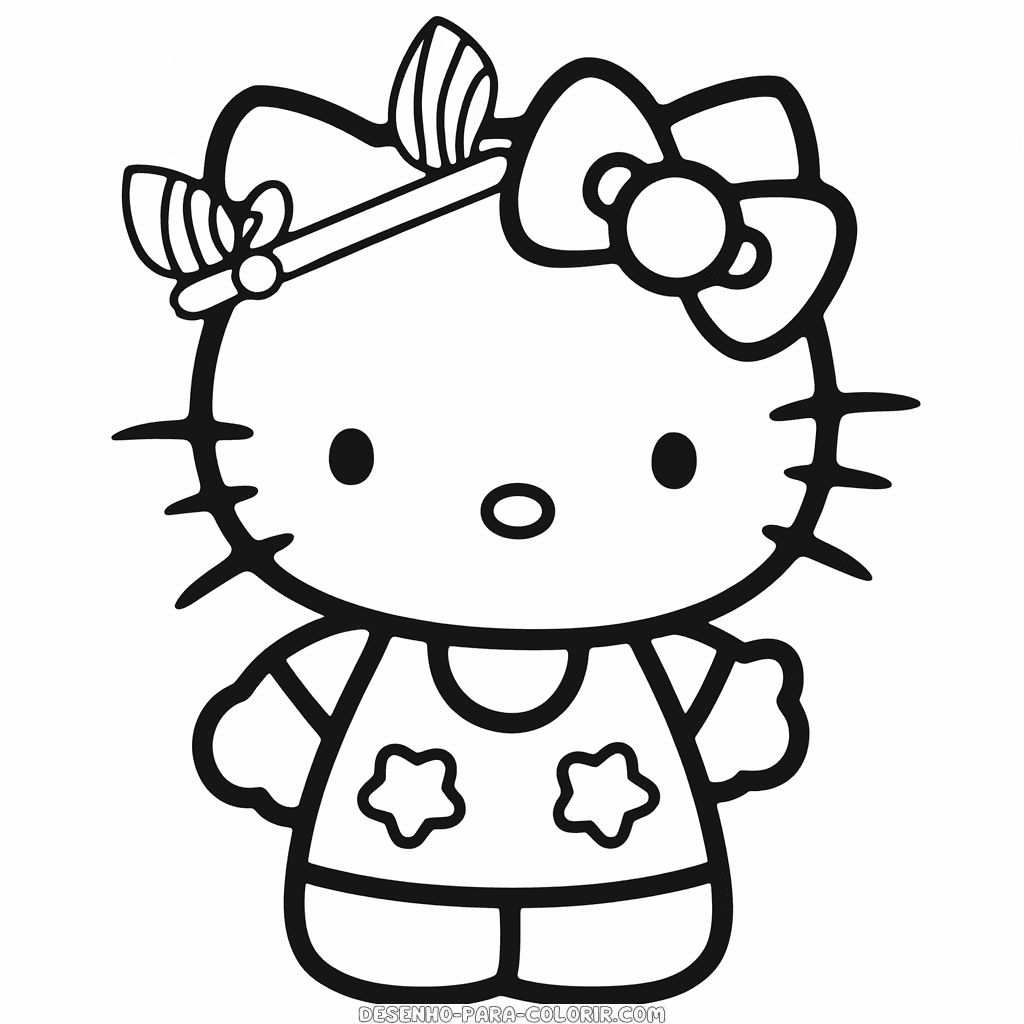 Desenho da Hello Kitty para colorir e imprimir