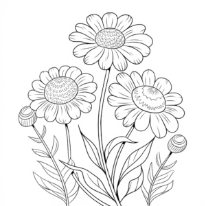 Desenho de flor scabiosa para colorir