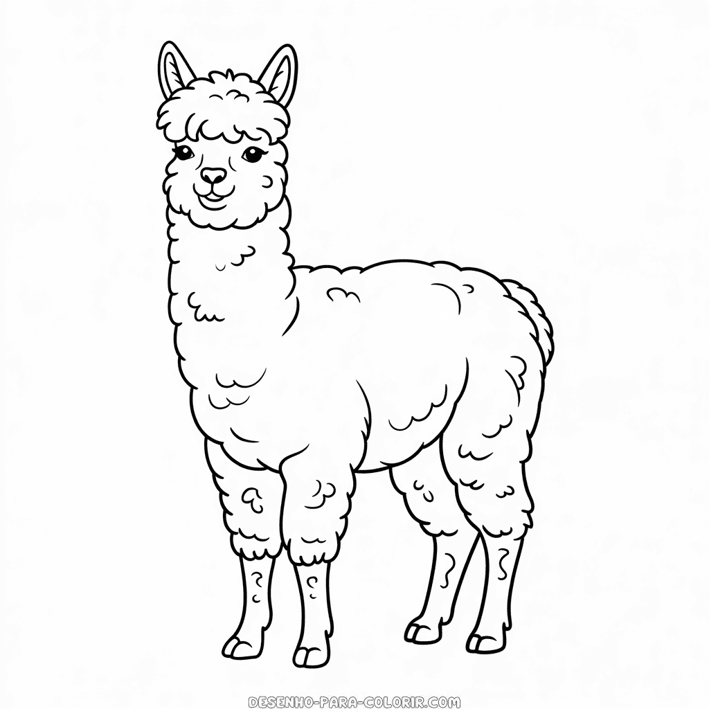 Desenho do Animal Alpaca para Colorir