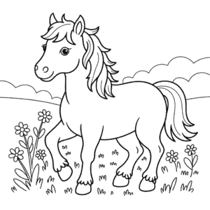 Desenho do Belo Cavalo para colorir