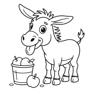 Desenho do Burro Engraçado para Colorir