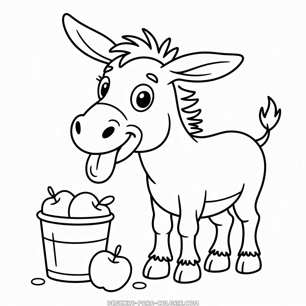 Desenho do Burro Engraçado para Colorir