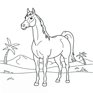 Desenho do Cavalo Árabe para colorir