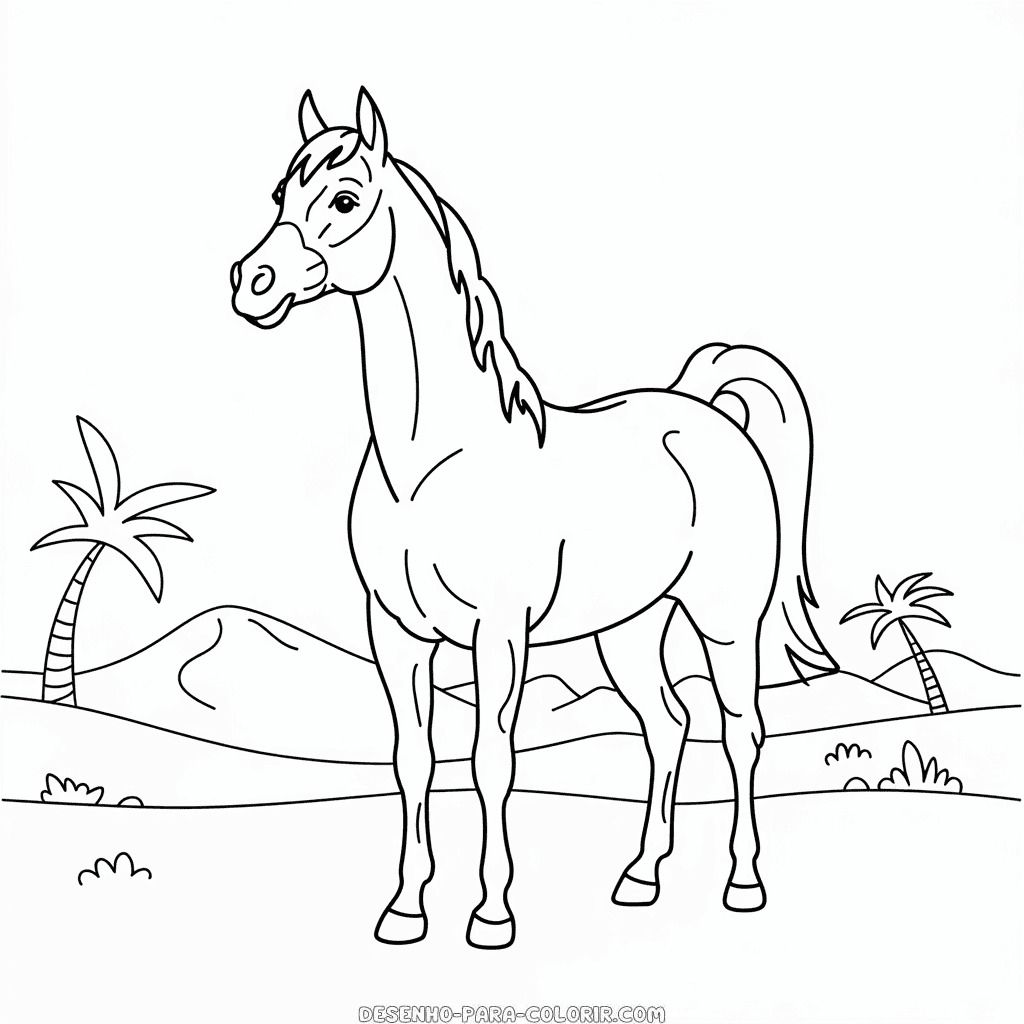Desenho do Cavalo Árabe para colorir