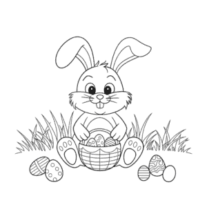 Desenho do Coelhinho da Páscoa Brincalhão para Colorir