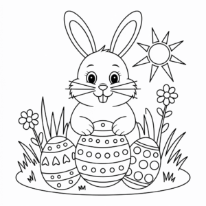 Desenho do Coelhinho da Páscoa para colorir