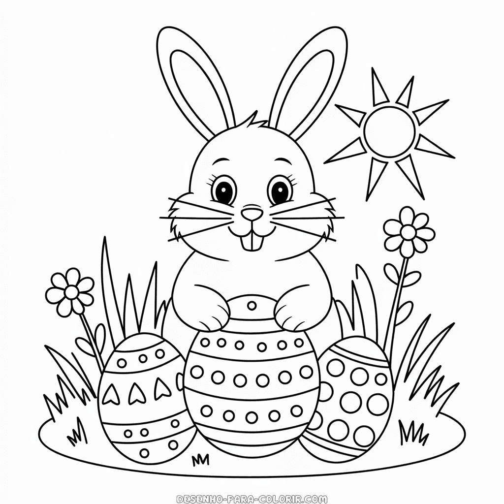 Desenho do Coelhinho da Páscoa para colorir
