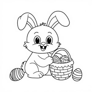 Desenho do Coelhinho Feliz de Páscoa para colorir