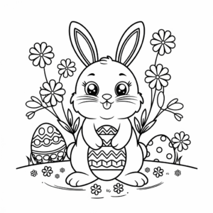Desenho do Coelho da Páscoa para colorir