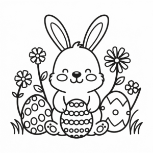 Desenho do Esboço da Páscoa para Colorir