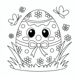 Desenho do Fofo Ovo de Páscoa para colorir