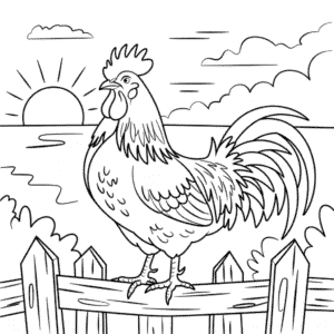 Desenho do Galo Adulto para colorir