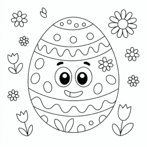Desenho do Grande Ovo da Páscoa para colorir