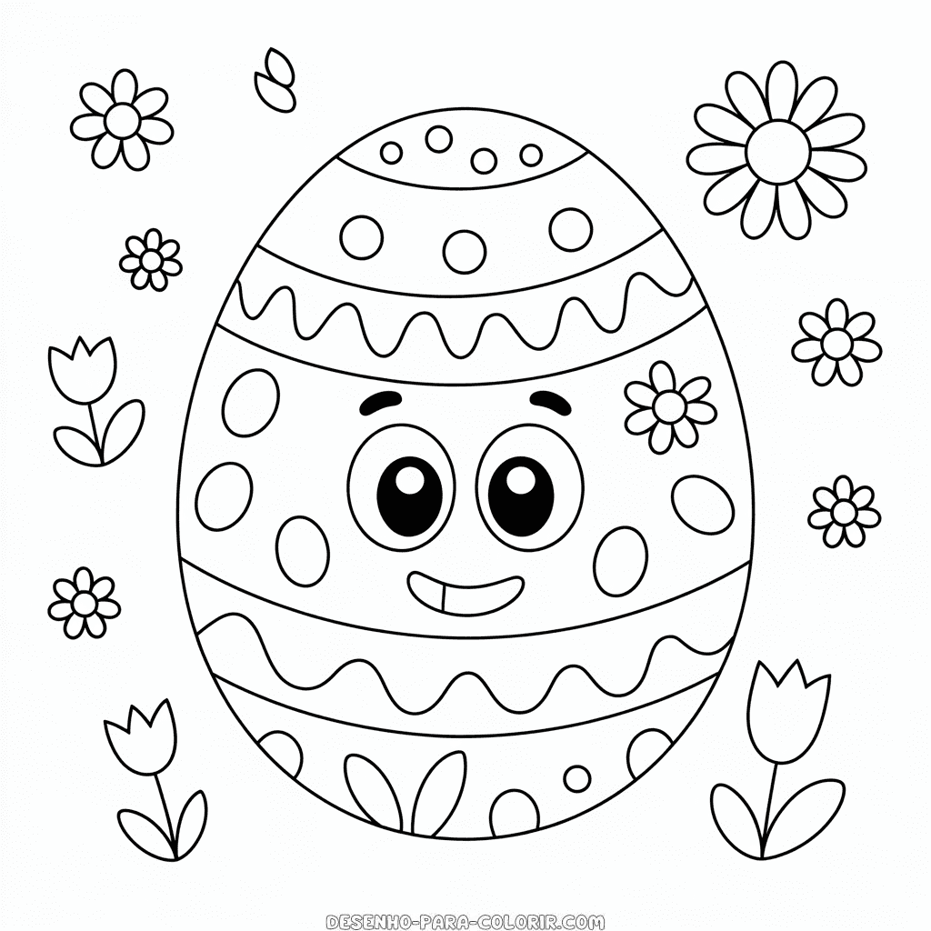 Desenho do Grande Ovo da Páscoa para colorir