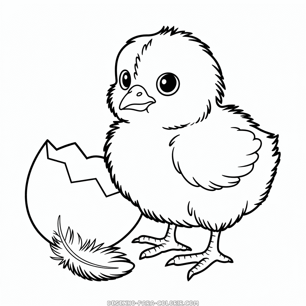 Desenho do Pintinho Bebê para Colorir