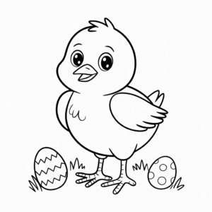 Desenho do Pintinho da Páscoa para Colorir