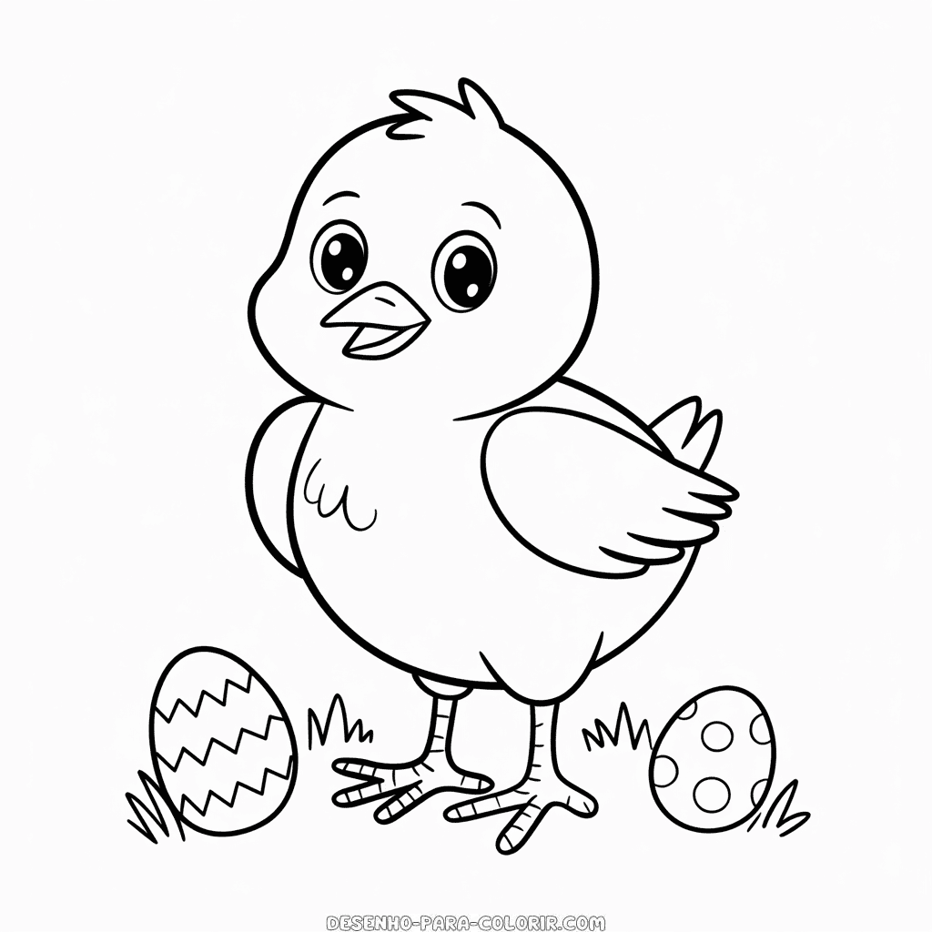 Desenho do Pintinho da Páscoa para Colorir