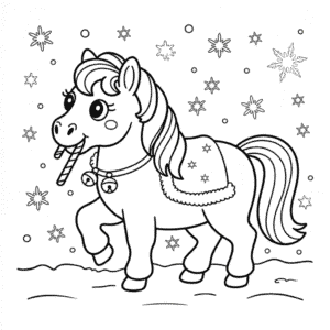 Desenho do Pônei de Natal para colorir