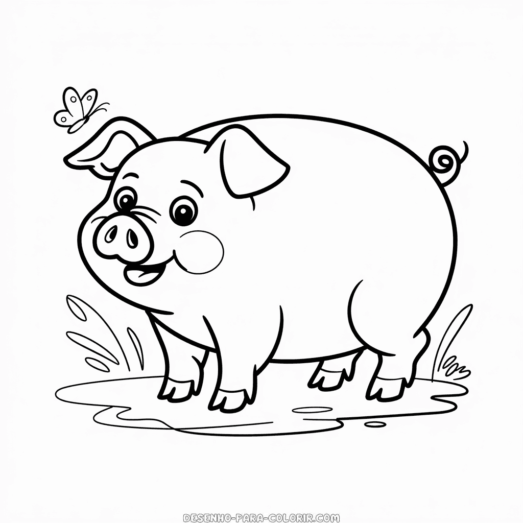 Desenho do Porco Adulto para colorir