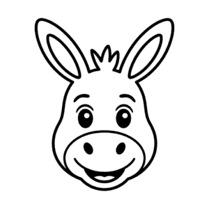 Desenho do Rosto de Burro para colorir