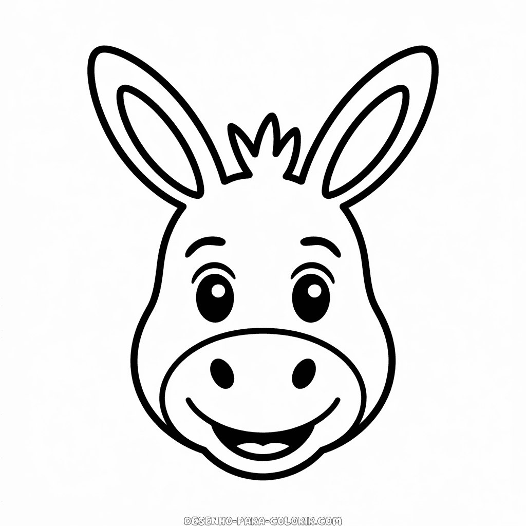 Desenho do Rosto de Burro para colorir