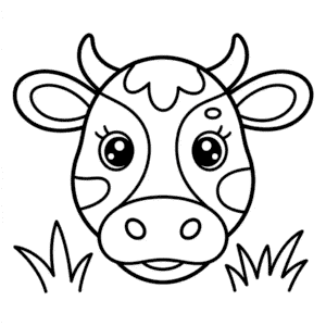 Desenho do Rosto de Vaca para Colorir