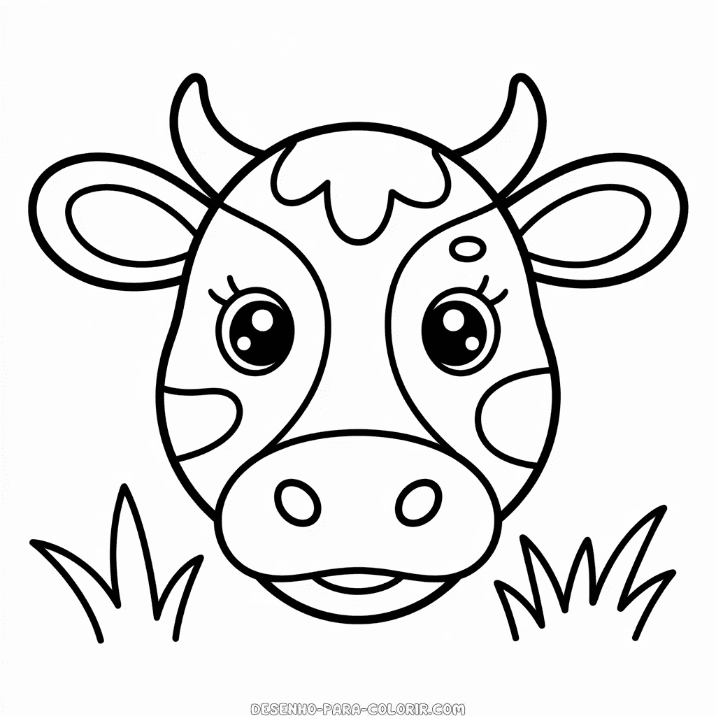 Desenho do Rosto de Vaca para Colorir