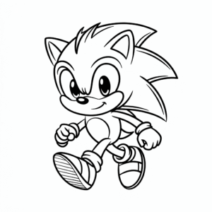 Desenho do Sonic Feliz para colorir