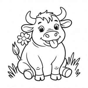 Desenho do Touro de Desenho Animado para Colorir