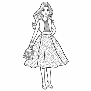 Desenho do Traje da Barbie para Colorir