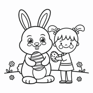 Desenho dos Amigos da Páscoa para Colorir