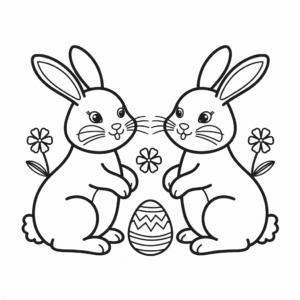 Desenho dos Coelhinhos da Páscoa para colorir