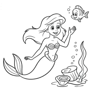 Desenho da Ariel Disney para Colorir