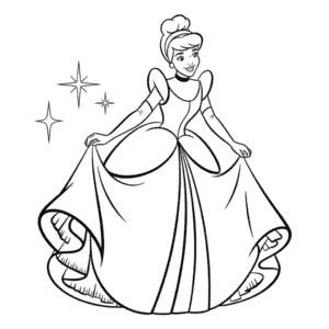 Desenho da Cinderela Princesa Disney para Colorir